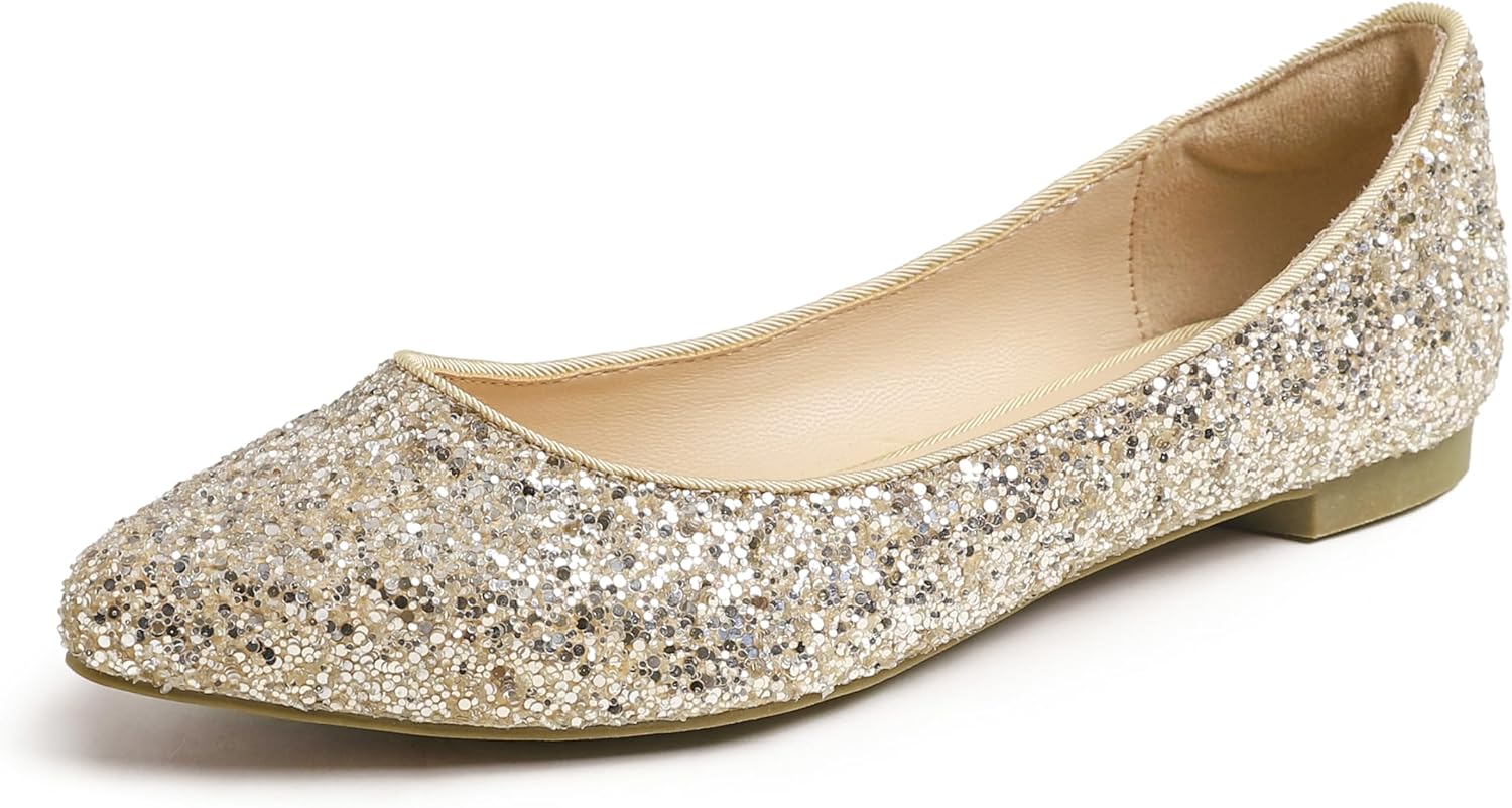 FEVERSOLE Women's Colorful Memory Foam Cushion Ballet Flats