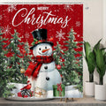 Merry Christmas Shower Curtains Set - Festive 72x72 in Holiday Bath