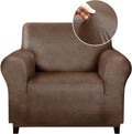 Single Sofa Cover Slipcover for Oversized Chair - Dark Brown