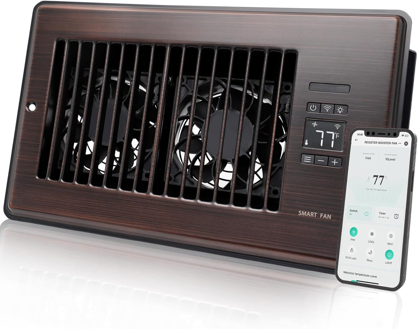Super Quiet Register Booster Fan for 6 x 10 Register Holes