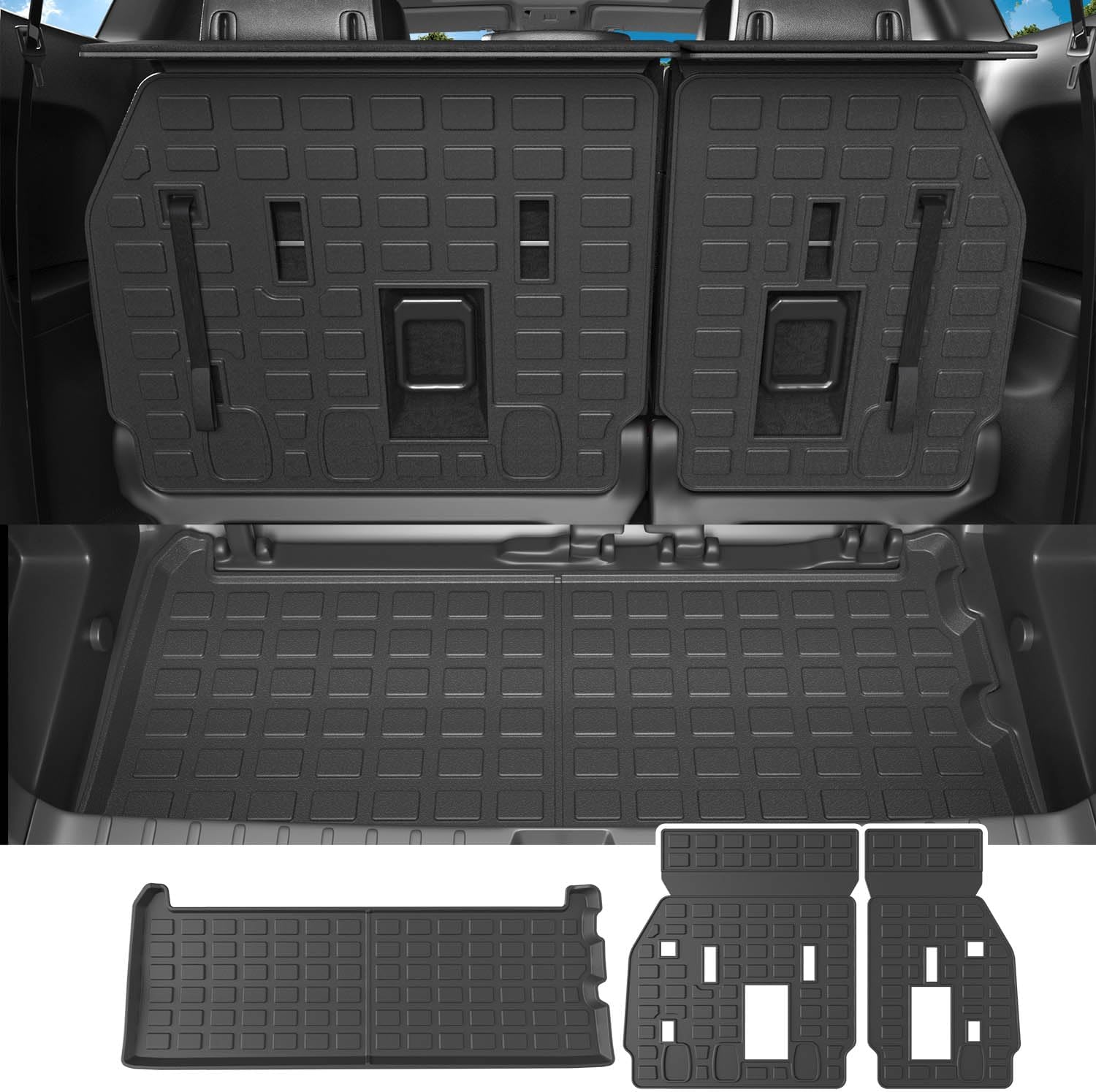 powoq 3rd Row Cargo Mat for 2021-2025 Toyota Sienna Models
