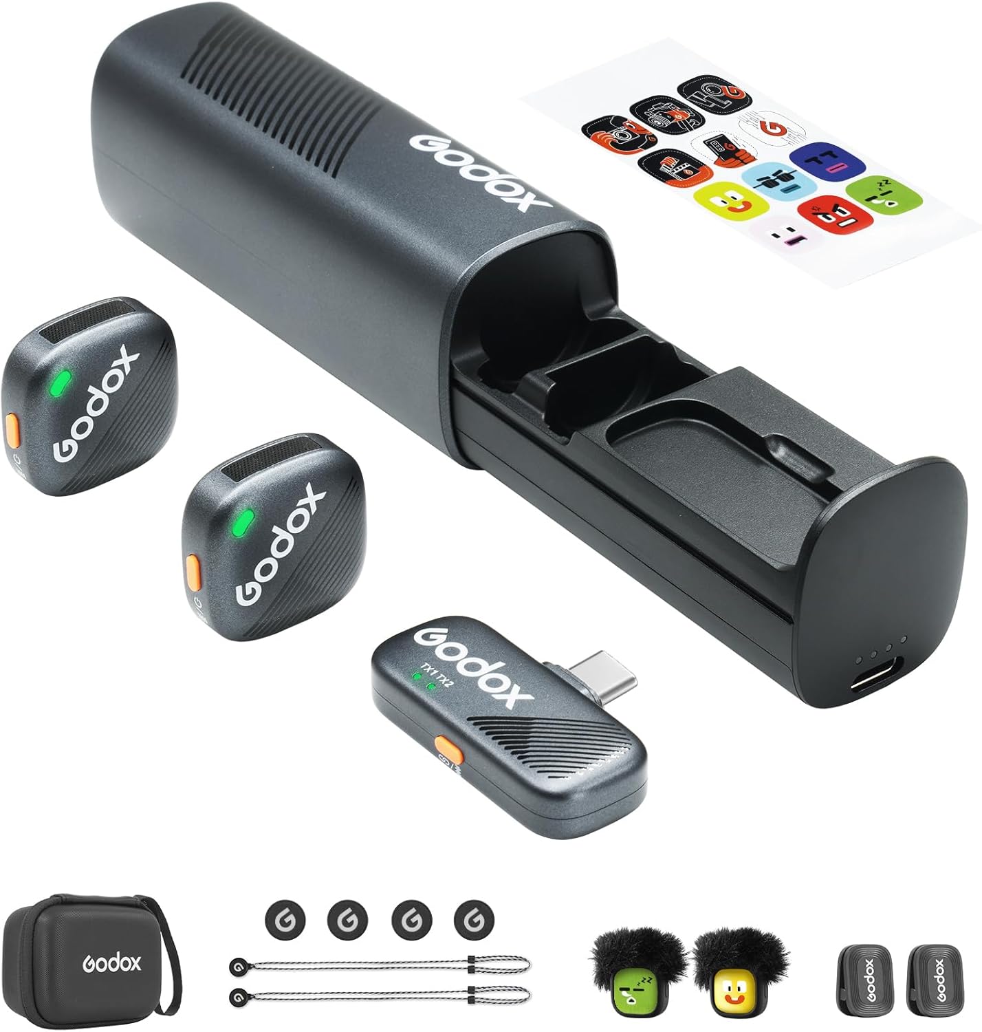 GODOX Cube-SC Kit2 Wireless Lavalier Microphone for Creators