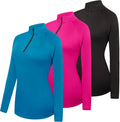 Womens Dry-Fit 3-Pack Quarter Zip & Full Zip Hoodie - Plus Ready