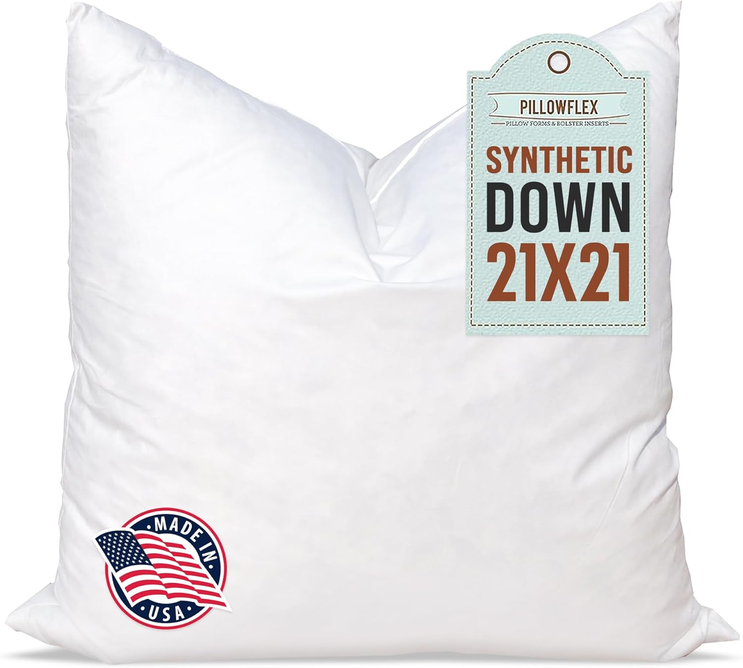 Pillowflex Synthetic Down Pillow Insert - Ultra Soft 21x21 Size