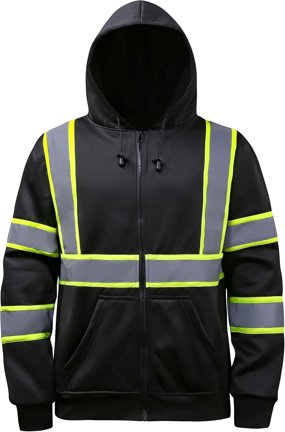 High Visibility Hoodie for Men - Class 3 Reflective Safety Sweatshirt