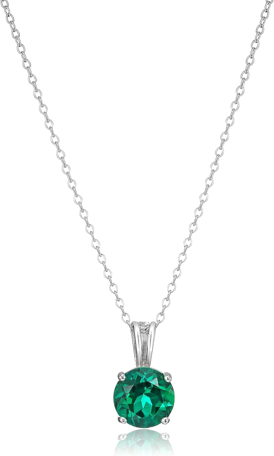 Timeless Sterling Silver Round Cut Birthstone Pendant Necklace