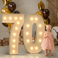 Marquee Numbers 70 4FT Light Up Number for 70th Birthday - Big Party