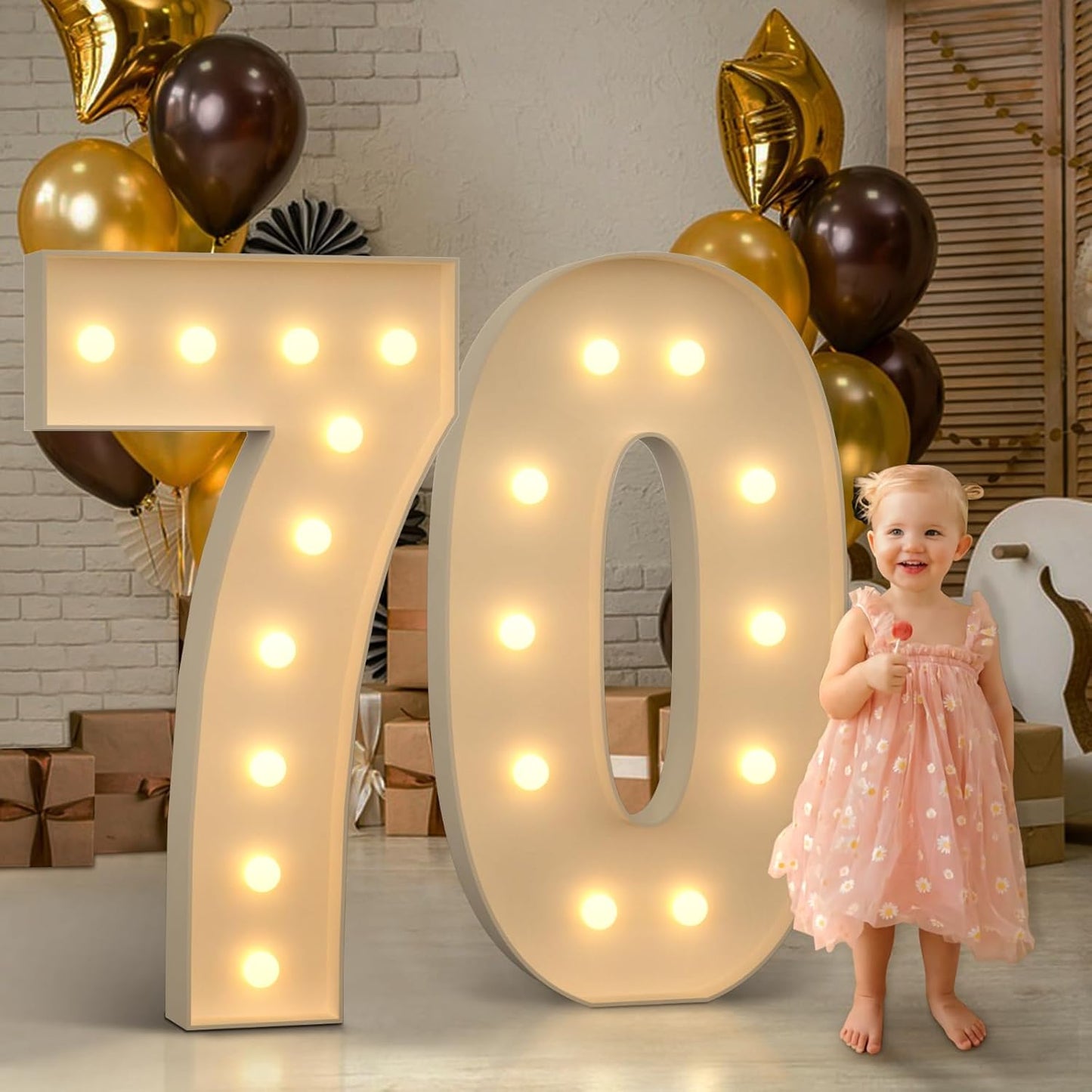Light Up Marquee Numbers 70 for Stunning Birthday Celebrations