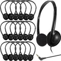 Bulk Classroom Headphones for Kids School 25 Pack Wired On-Ear