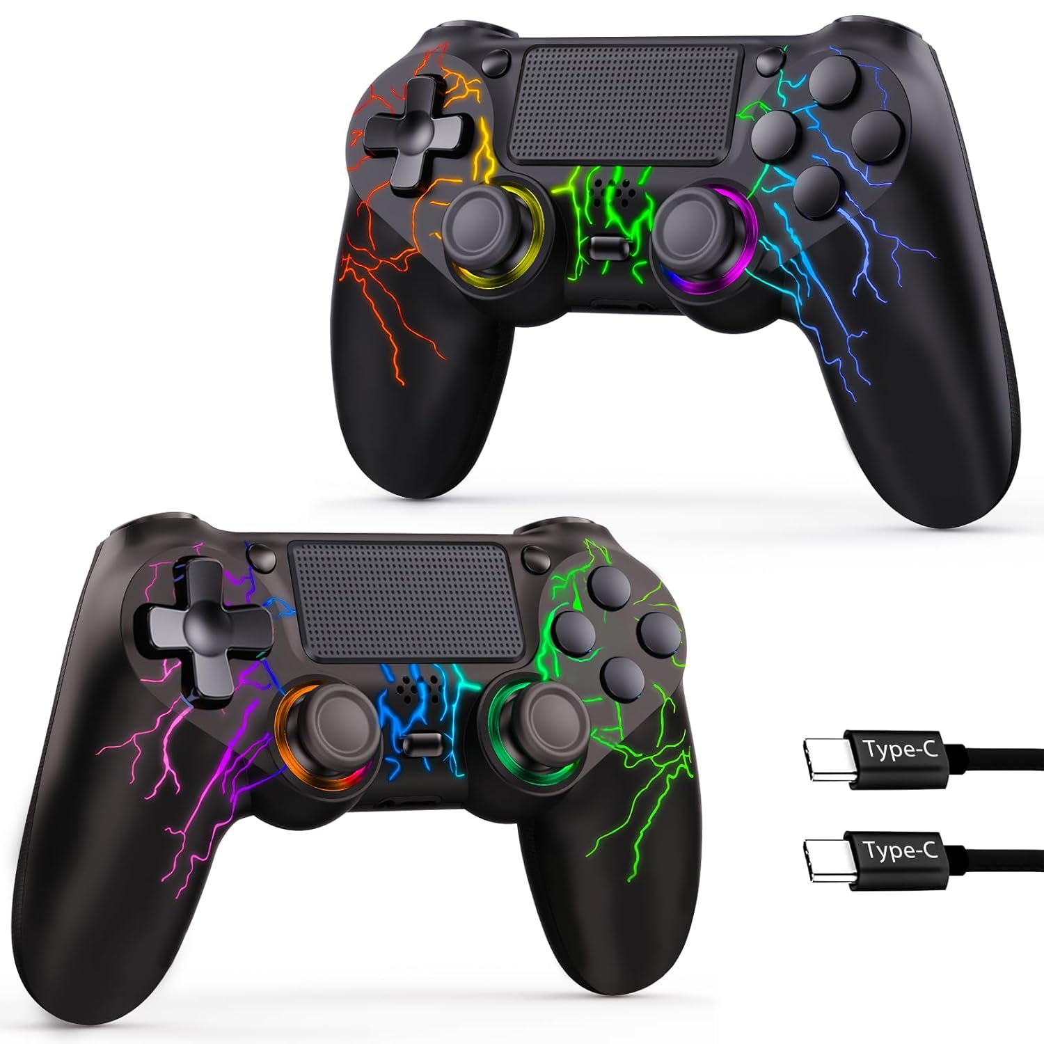 GamingBoy Wireless Controller for PS4 with RGB Light-up Features