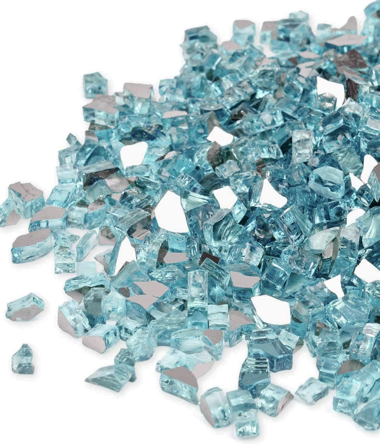 GASPRO 35 lbs Fire Glass for Propane Fire Pit - Caribbean Blue