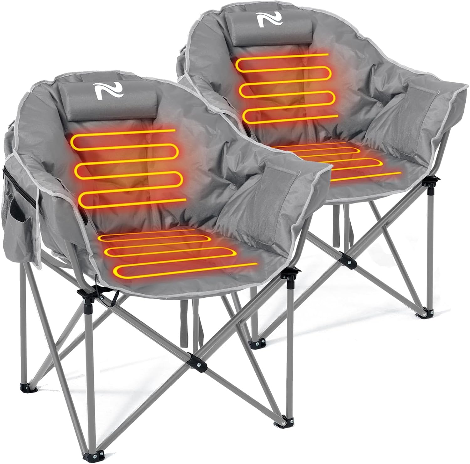 Oversized Heated Camping Chair with 3 Heat Levels for Comfort