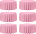 BRILLMAX 6 Pack Pink Round Tablecloths 132 in - Elegant Reusable