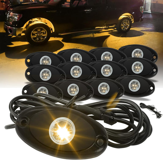 Brighten Your Ride with SUNPIE 12 Pods Quick Connect Rock Lights