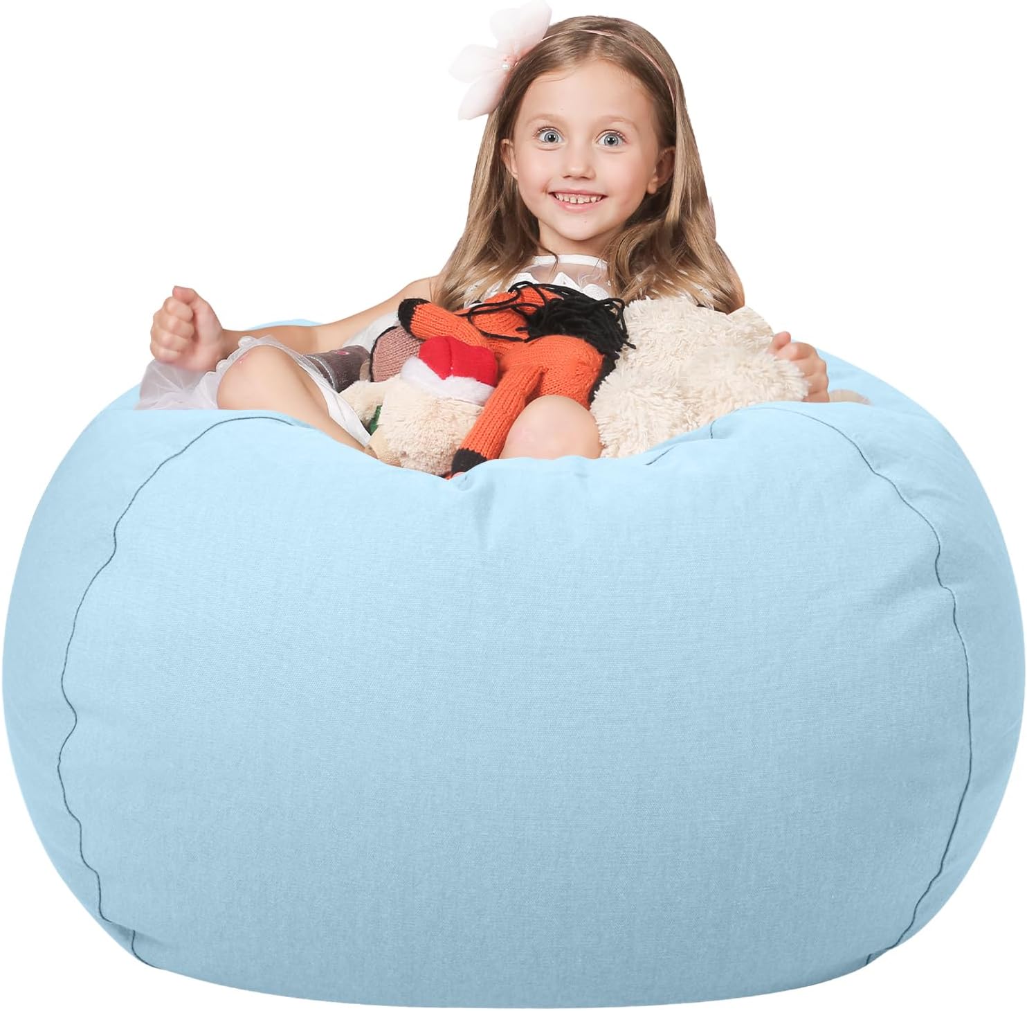 Wekapo Stuffed Animal Storage Bean Bag Chair for Kids' Toys