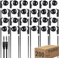 200-Pack Classroom Earbuds Bulk Headphones in Black - School Set