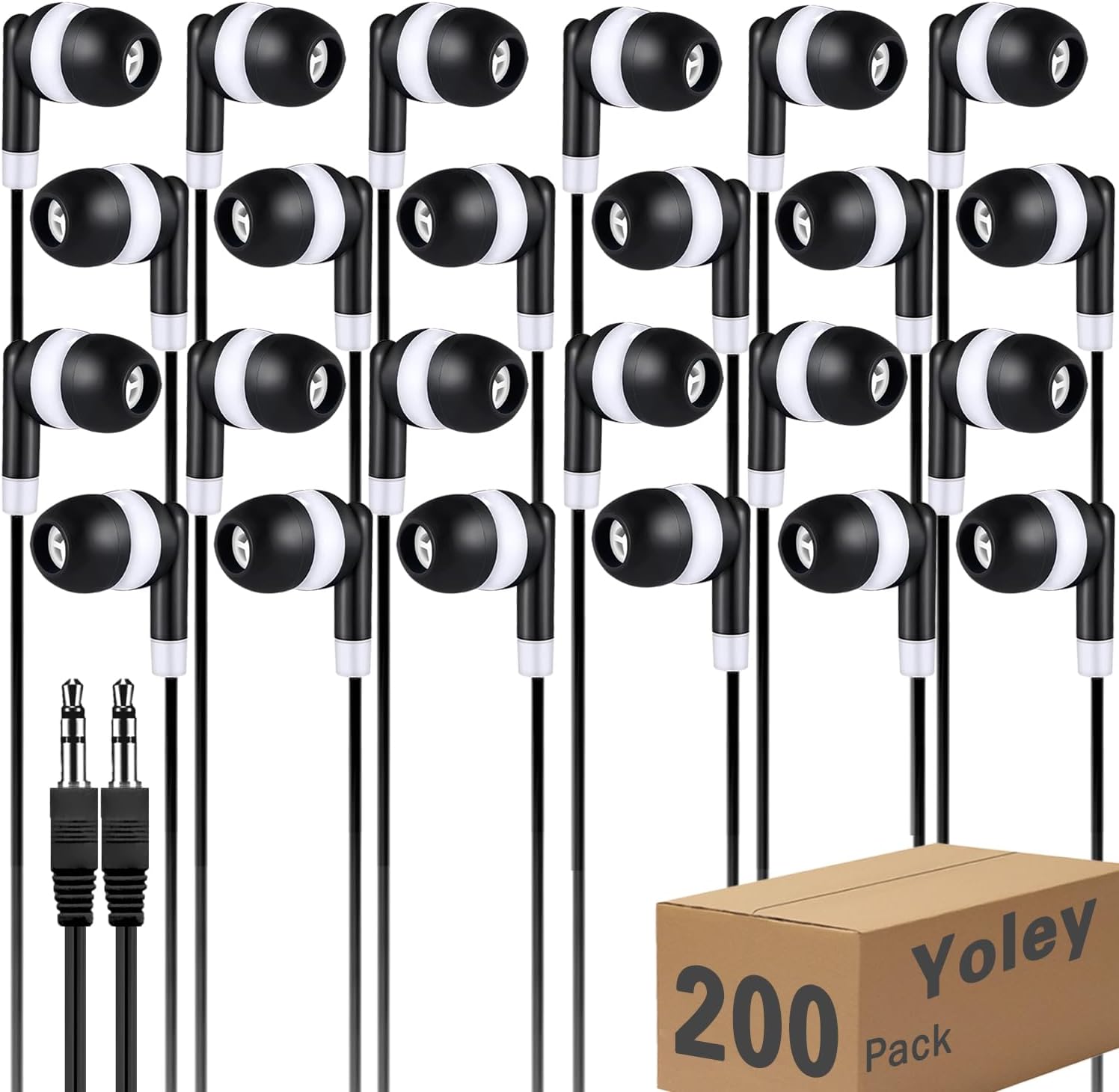 200 Packs Classroom Earbuds Bulk Headphones for Kids School