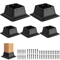 4x4 Post Base 5Pcs Heavy Duty Steel Bracket for 3.5in x 3.5in Posts