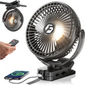FRIZCOL 24000mAh Clip On Fan 8 in - Long-Run Portable Cooling