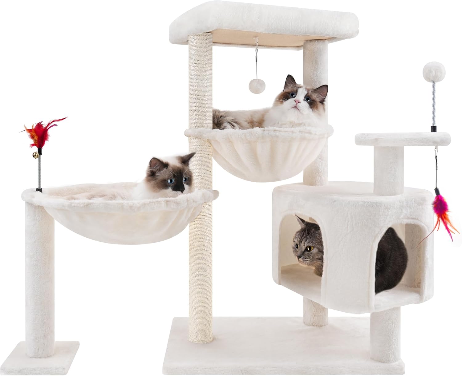 YOUPET 33.46in Cat Tree with Condo and Scratching Post for Cats