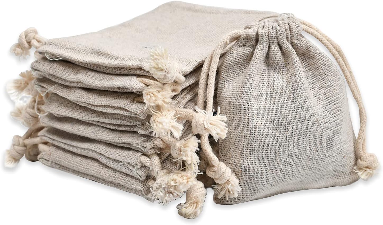 Calary 50pcs Double Canvas Drawstring Bag for All Your Needs