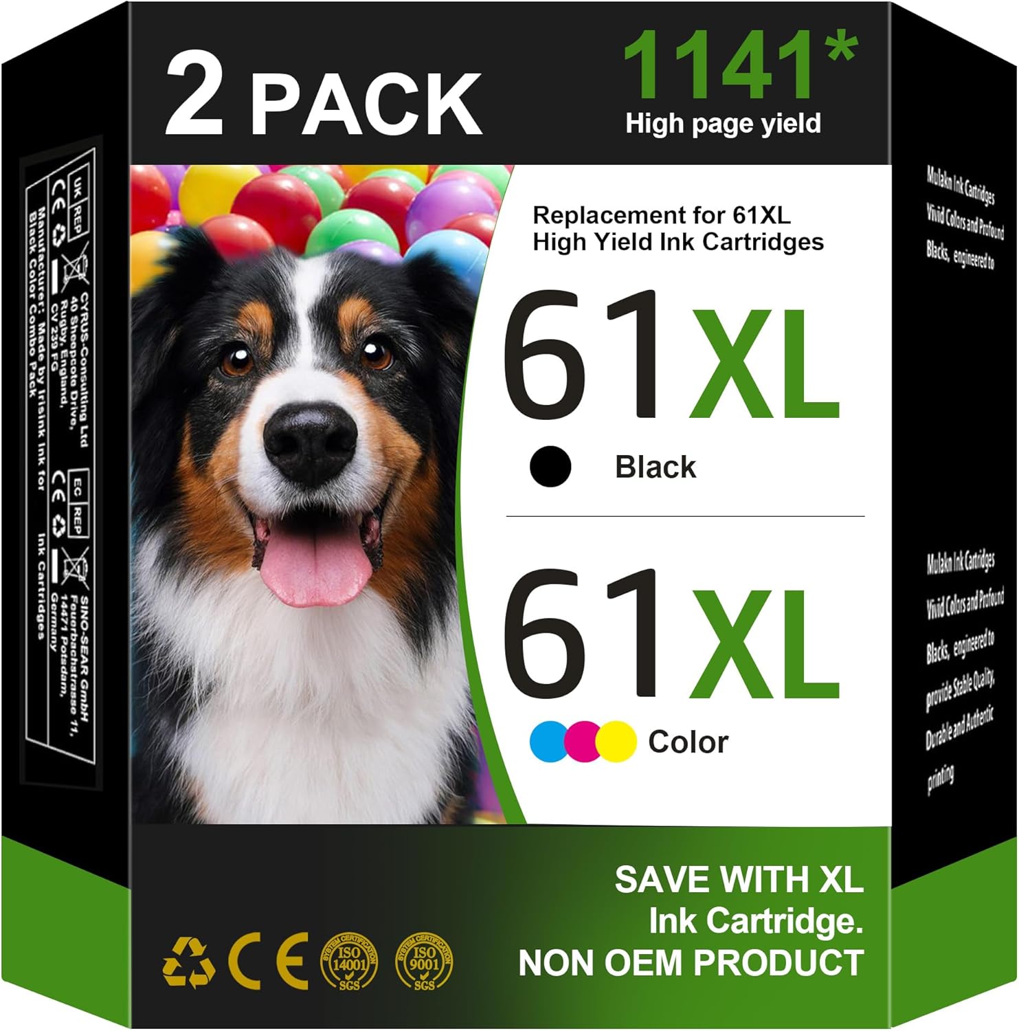 61XL Ink Cartridge Combo Pack for HP Printers - High Yield