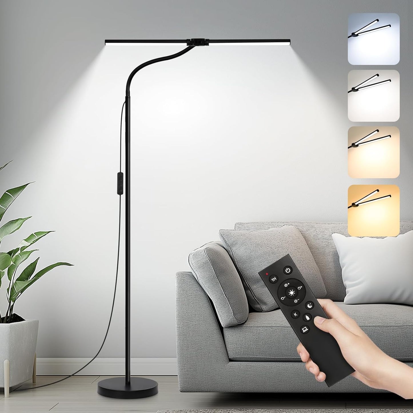 LED Floor Lamp with Remote Control for Adjustable Lighting Needs