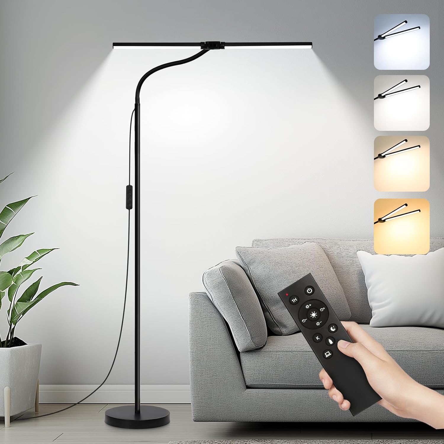 LED Floor Lamp with Remote Control for Adjustable Lighting Needs