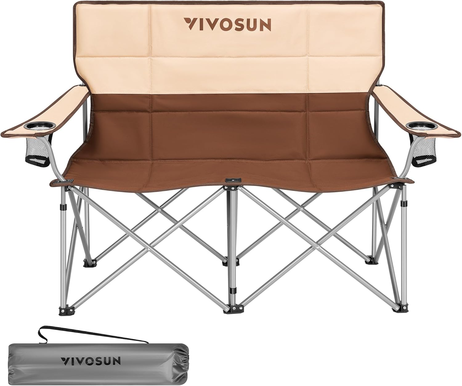 VIVOSUN Double Camping Chair: Comfy Duo Seat, Foldable + Storage
