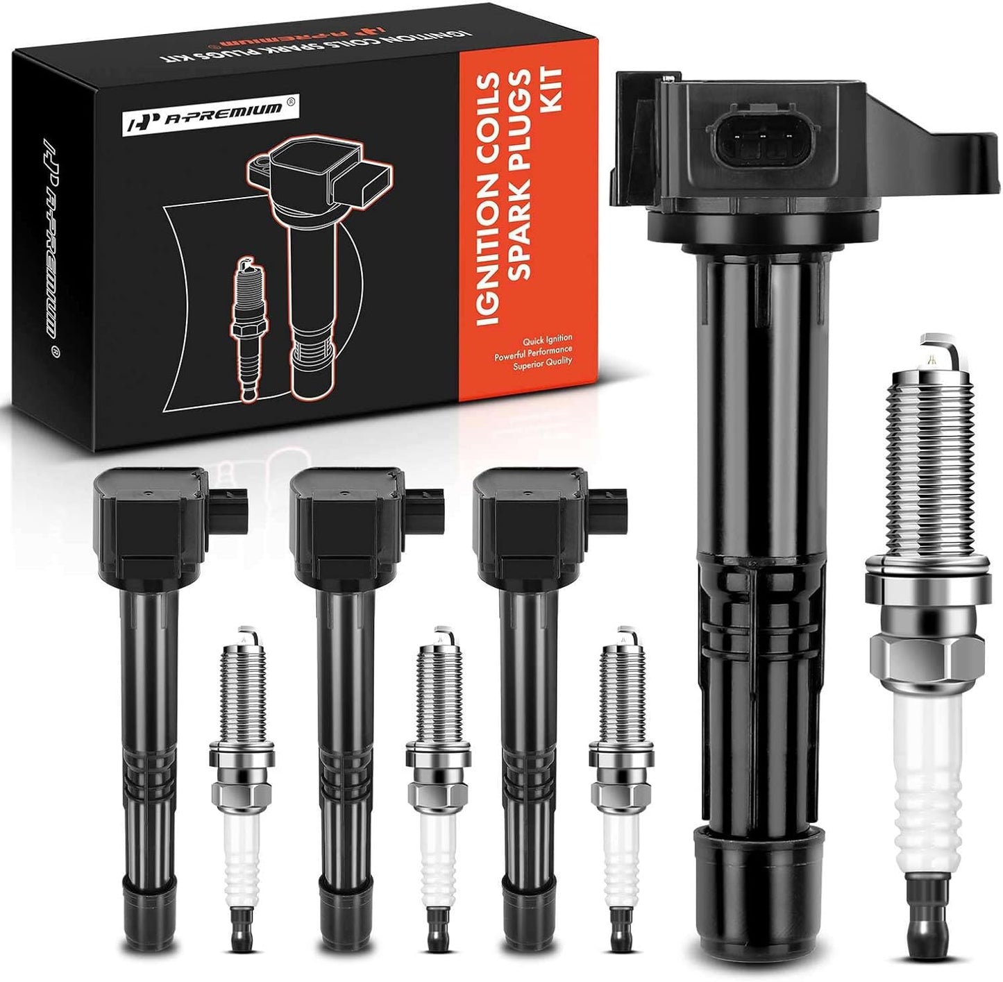 A-Premium Ignition Coil Pack and Iridium Spark Plugs Set