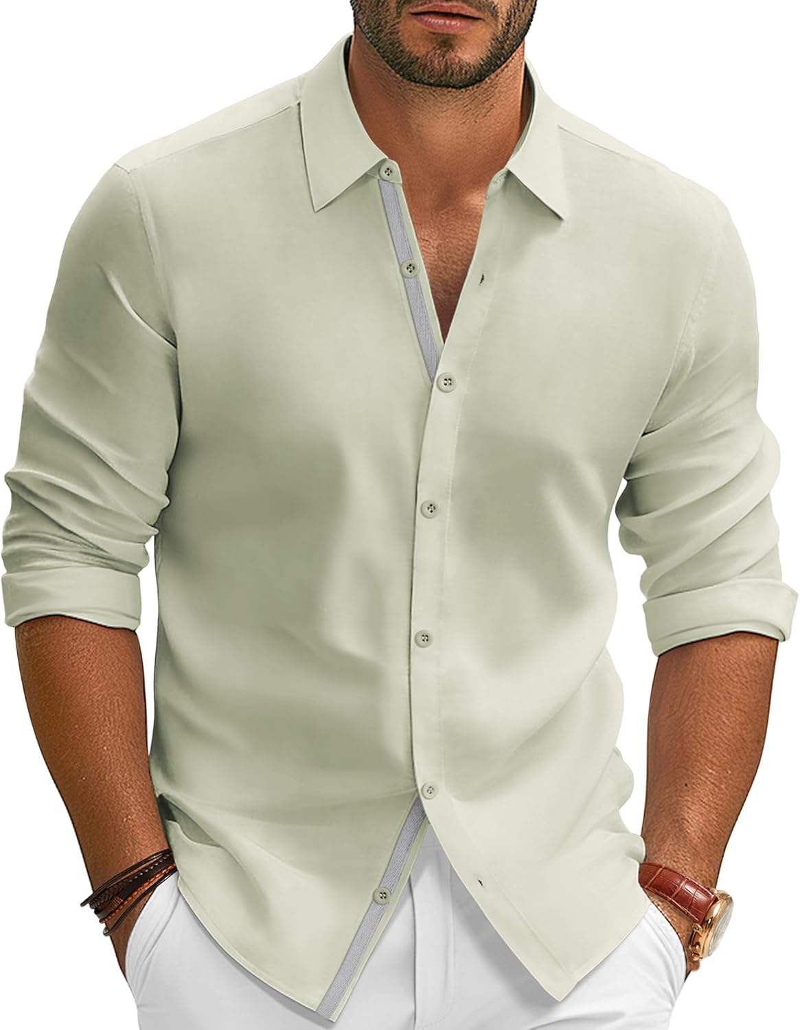 Wrinkle Free Stretch Button Down Shirt for Modern Men