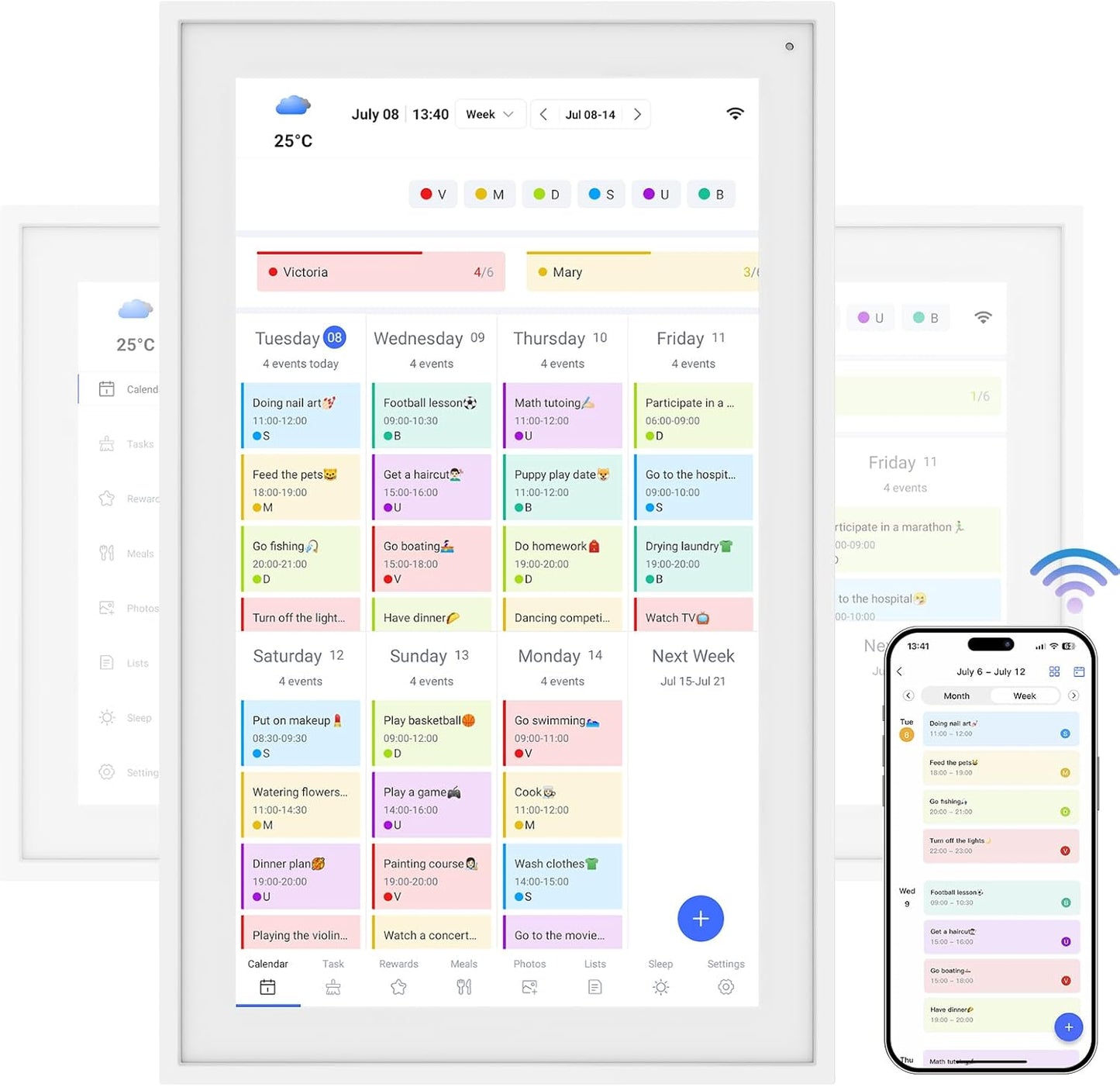 15.6in Digital Calendar Chore Chart for Family Schedules