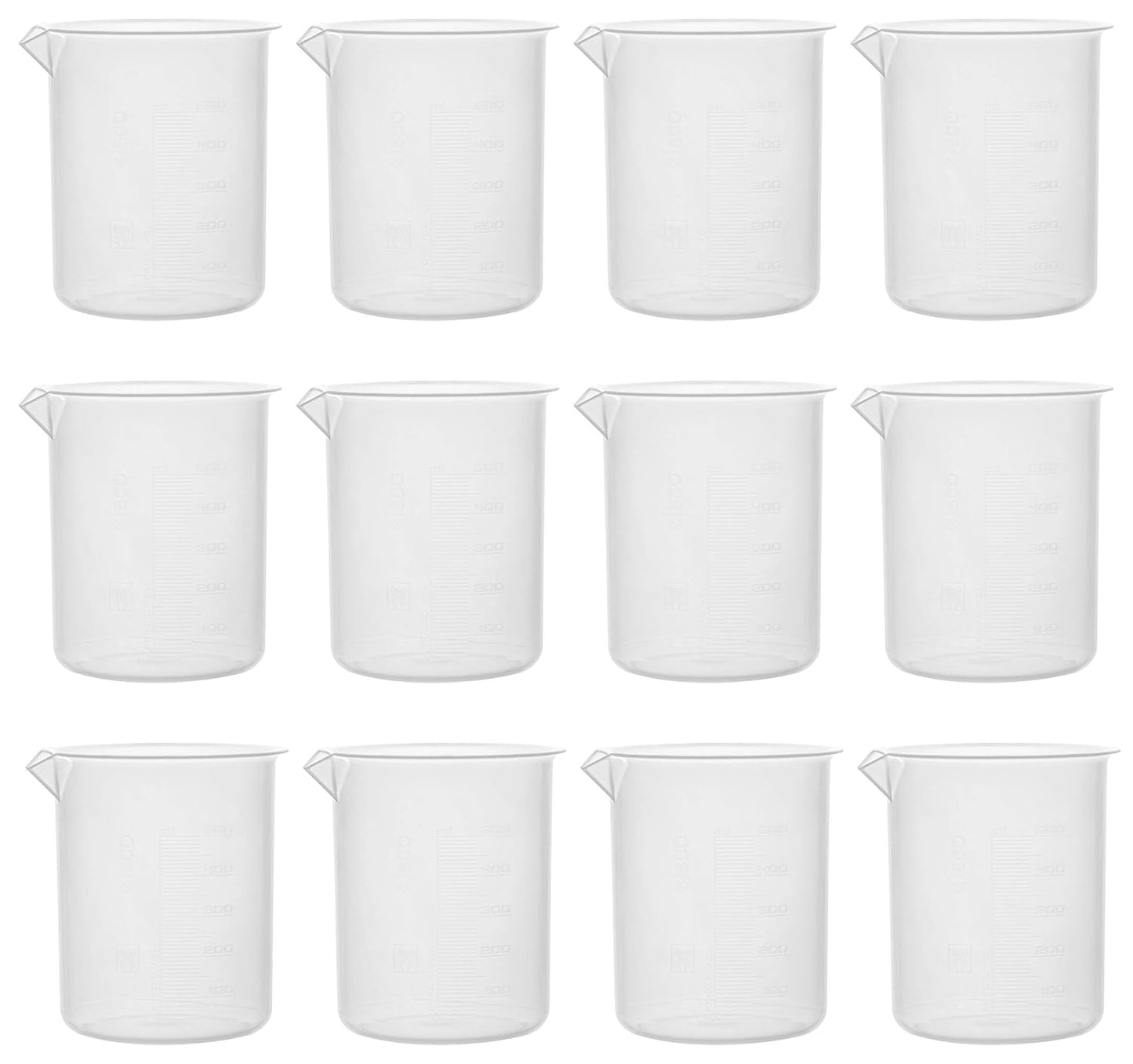 EISCO 12PK Beakers 500mL - Premium Polypropylene Quality