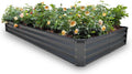 GARDMAX 8x4x1FT Galvanized Raised Garden Bed Kit - Durable Outdoor