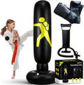 Kids Punching Bag 63 in Inflatable Set - Durable Home Boxing Kit