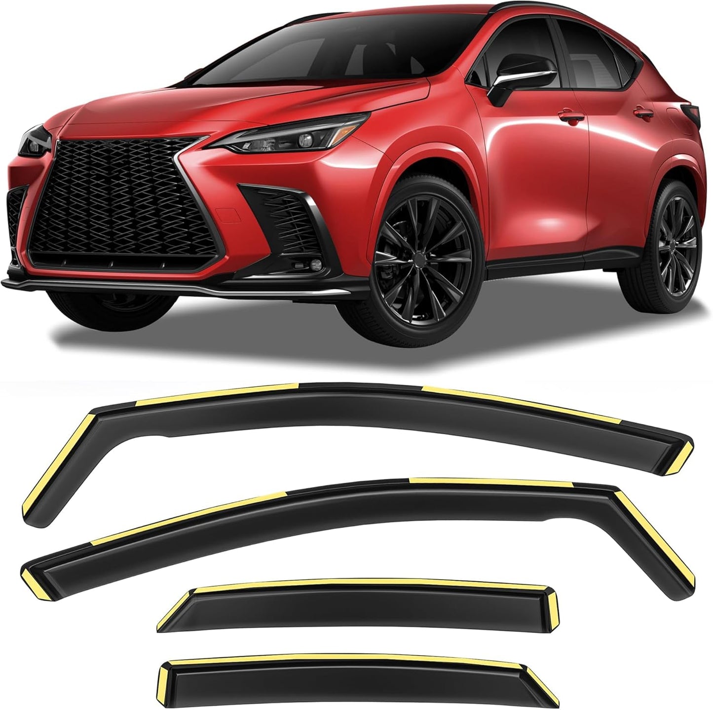 Shatterproof in-Channel Side Window Deflectors for Lexus NX