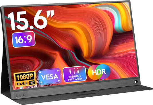 ZSCMALLS 15.6 1080P Portable Monitor - Vibrant Colors, Ultimate Connectivity!
