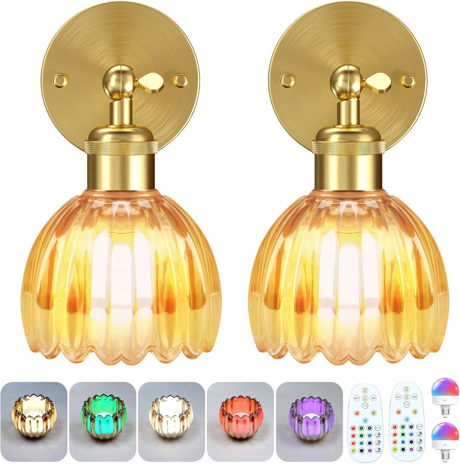 Battery Operated Wall Sconce with Dimmable LED & Remote Control