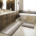 Latte Chenille Bath Rug Set 20in x 47in + 20in x 32in - Soft Absorbent