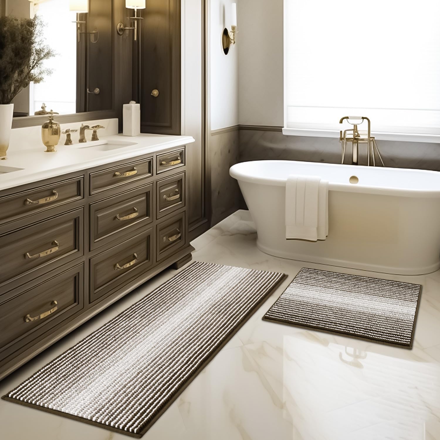 BSICPRO Bathroom Rugs and Mats Set for Luxurious Comfort