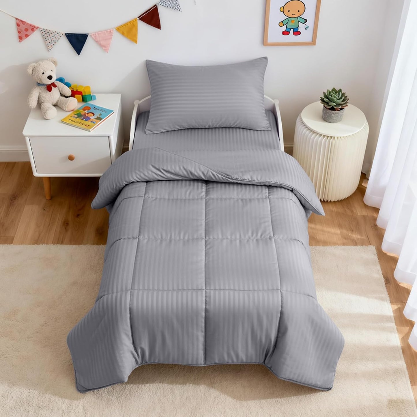 ZPECC Toddler Bedding Set - 4 Piece Hypoallergenic Crib Set