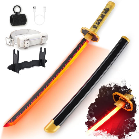 RENGENG Light Up Sword for Kids - 30 Inch Rechargeable Fun