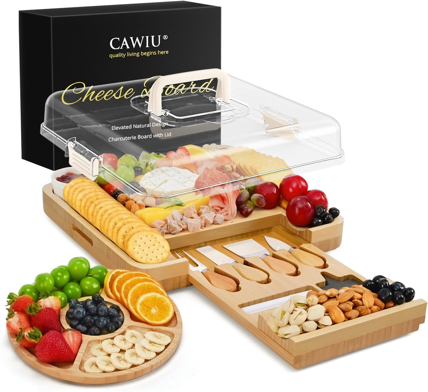 Premium Charcuterie Board with Lid for Elegant Entertaining