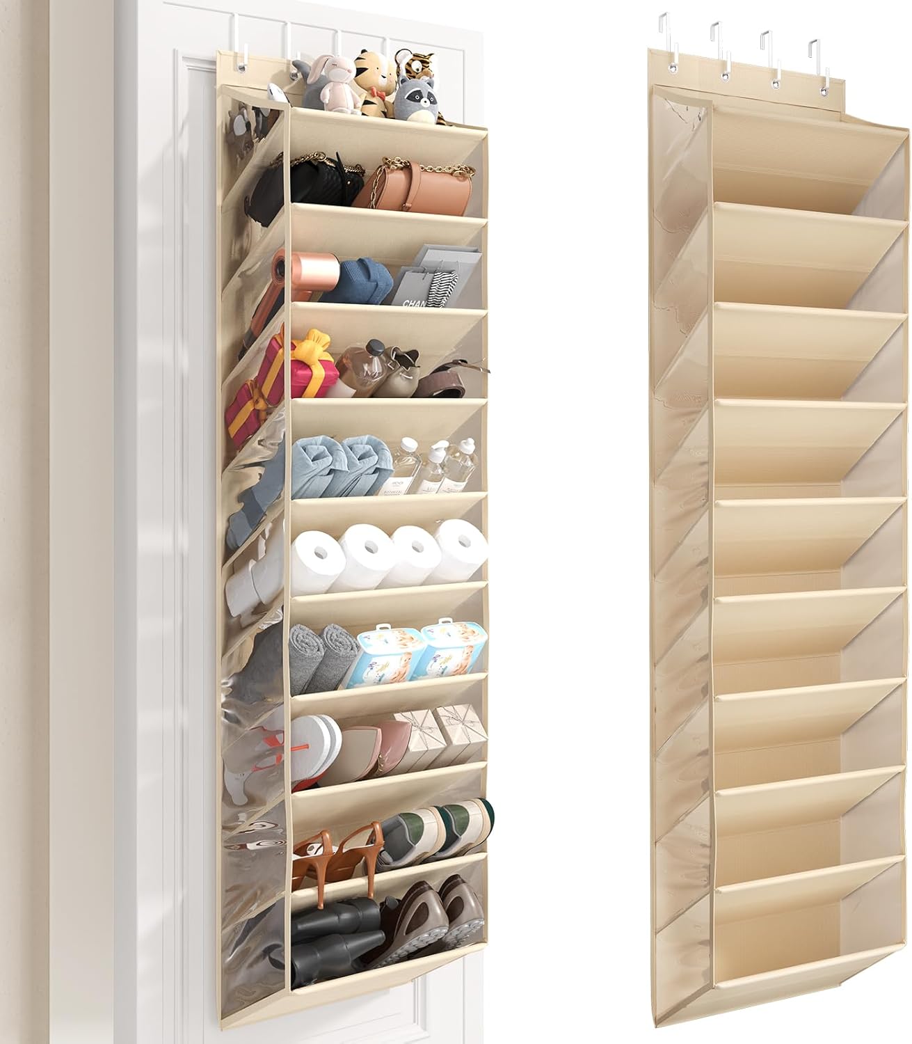 Over the Door Shoe Organizer with 10 Tier Deep Pockets for Storage