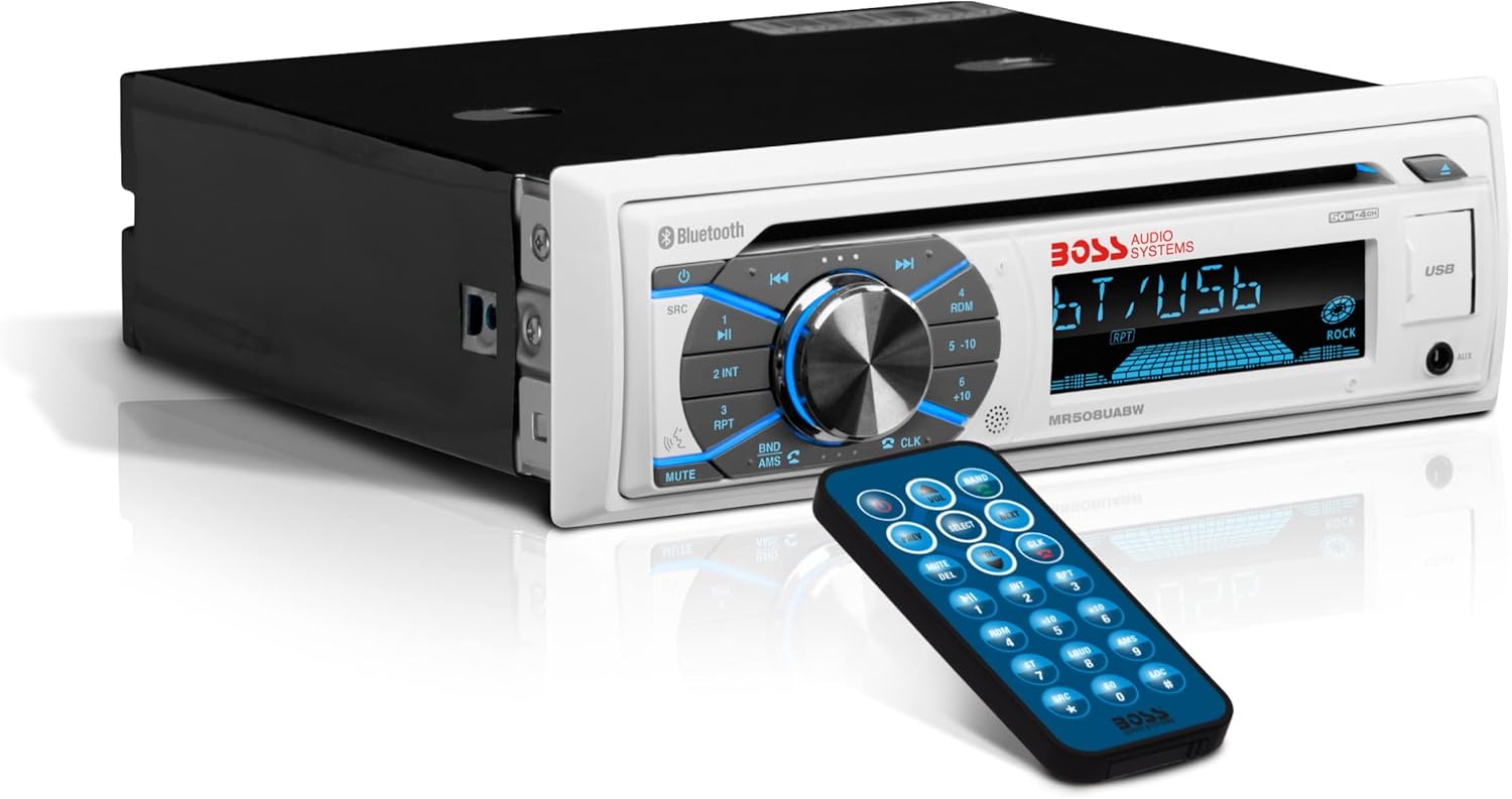 BOSS Audio Systems MR508UABW Marine Boat Stereo with Bluetooth