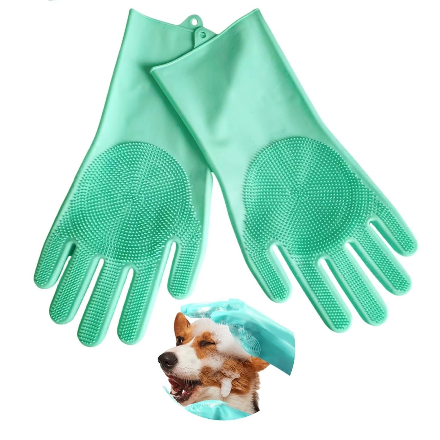 Heat Resistant Pet Grooming Gloves - Perfect for Bathing and Massaging!