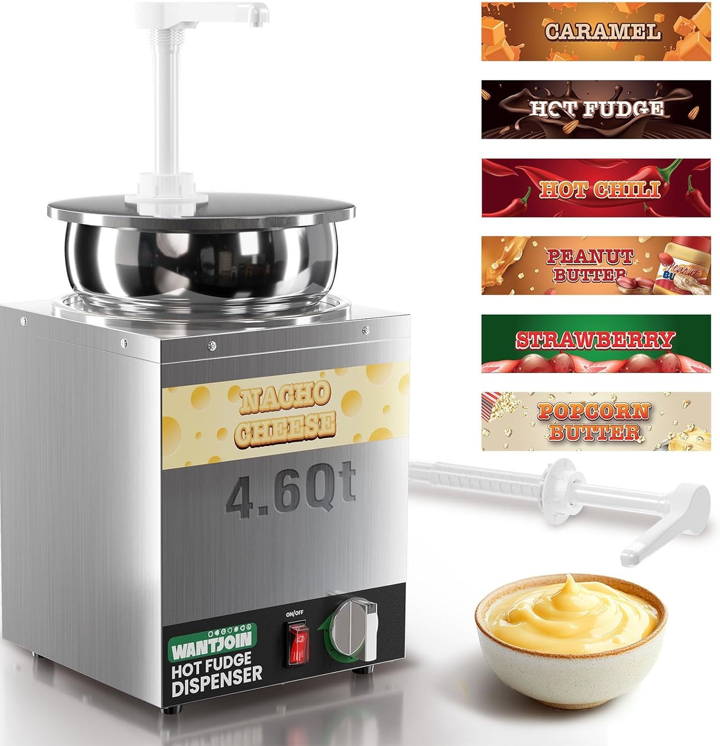 WantJoin 4.6Qt Nacho Cheese Dispenser for Delicious Sauces