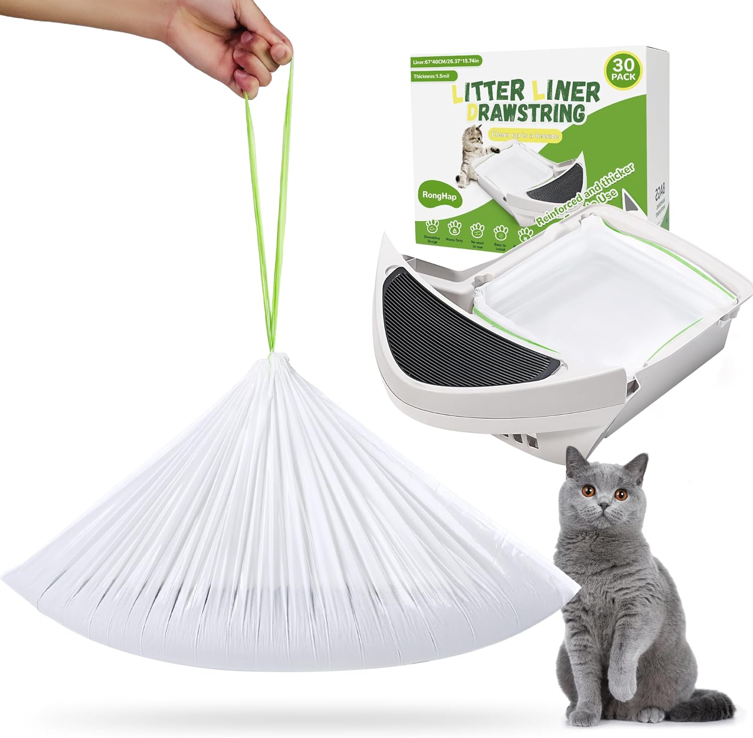 30-Pack Large Cat Litter Liners: Clean Home Happy Cats!