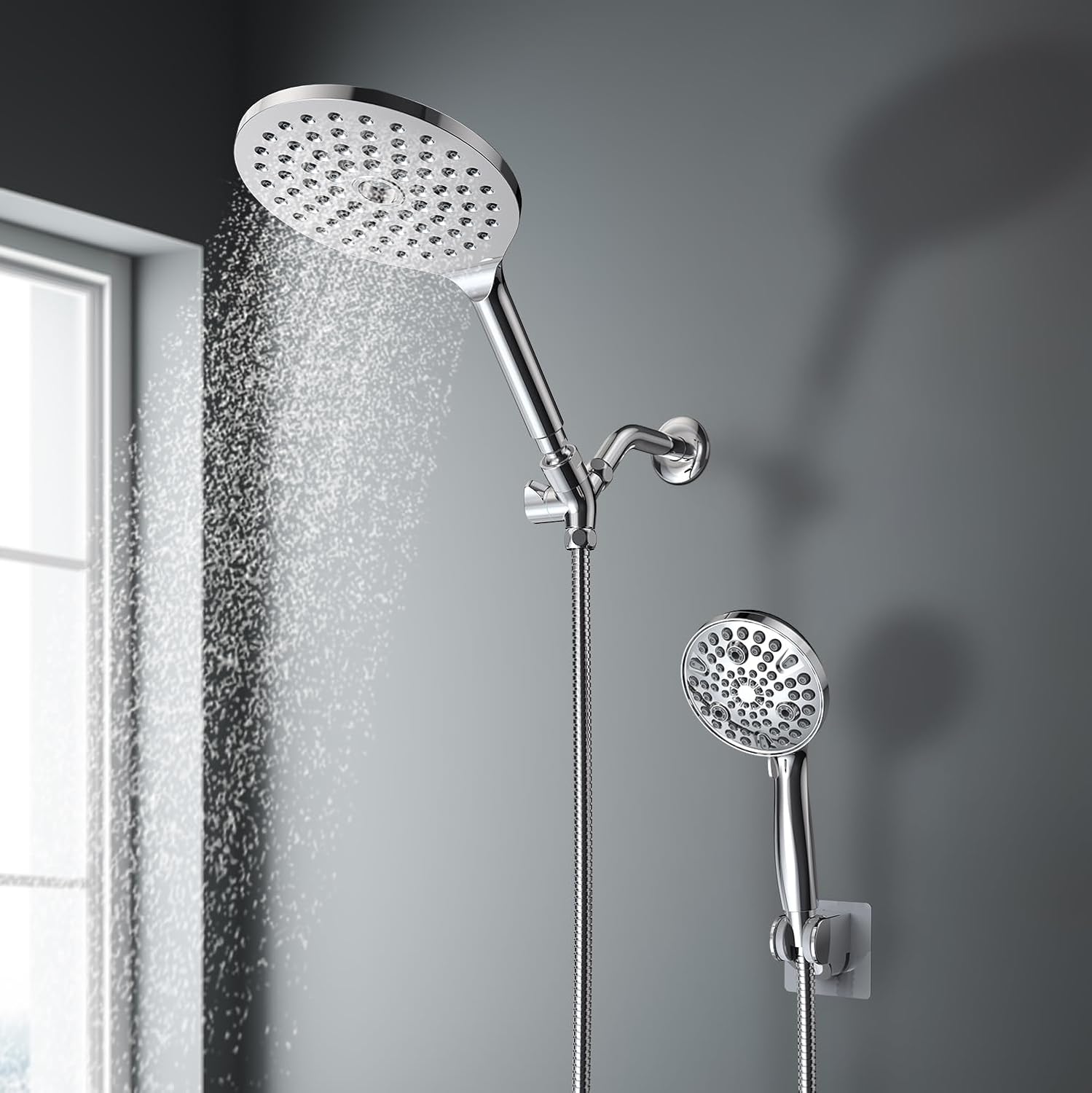 7.5 Dual Rotatable Shower Head with Handheld Combo for All
