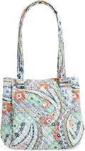 Cotton Multi-Compartment Shoulder Satchel for Women - Recycled Fabric